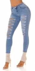 Sexy Skinny-Jeans mit Vintage-Effekten - blue washed